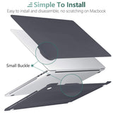 MacBook Pro 13 Inch Hard Shell Case with Keyboard Cover for M1 M2 Models (2016-2023) - Black A2338 A2289 A2251 A2159 Compatible