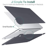 MacBook Pro 13 Inch Hard Shell Case with Keyboard Cover for M1 M2 Models (2016-2023) - Black A2338 A2289 A2251 A2159 Compatible - Low Angle