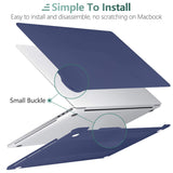 Navy Blue Hard Shell Case for MacBook Pro 13 Inch (2016-2023) with Keyboard Cover - Compatible with M1 M2 Models A2338/A2289/A2251/A2159 - Rear View