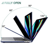 Navy Blue Hard Shell Case for MacBook Pro 13 Inch (2016-2023) with Keyboard Cover - Compatible with M1 M2 Models A2338/A2289/A2251/A2159 - Close-Up Angle