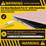 Chic Pink Hard Shell Cover for 2016-2023 MacBook Pro 13 Inch with Keyboard Protector - M1 M2 Compatible (A2338 A2289 A2251 A2159) - Front View
