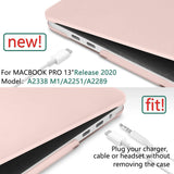 Chic Pink Hard Shell Cover for 2016-2023 MacBook Pro 13 Inch with Keyboard Protector - M1 M2 Compatible (A2338 A2289 A2251 A2159) - 45-Degree Angle