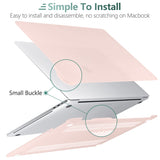 Chic Pink Hard Shell Cover for 2016-2023 MacBook Pro 13 Inch with Keyboard Protector - M1 M2 Compatible (A2338 A2289 A2251 A2159) - Low Angle