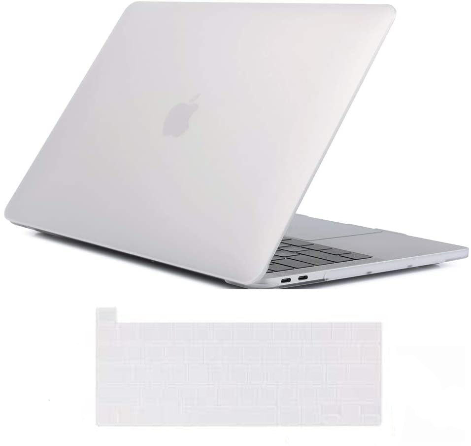 Frosted Hard Shell Case and Keyboard Cover for MacBook Pro 13 Inch (2016-2023) M1 M2 Models - A2338 A2289 A2251 A2159 - White
