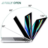 Frosted Hard Shell Case and Keyboard Cover for MacBook Pro 13 Inch (2016-2023) M1 M2 Models - A2338 A2289 A2251 A2159 - White - Close-Up Angle
