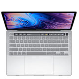 Frosted Hard Shell Case and Keyboard Cover for MacBook Pro 13 Inch (2016-2023) M1 M2 Models - A2338 A2289 A2251 A2159 - White - Low Angle