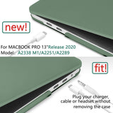Midnight Green Hardshell MacBook Pro Case with Keyboard Cover for 13 M1 M2 Models (2016-2023) A2338 A2289 A2251 A2159 - Top-Down View