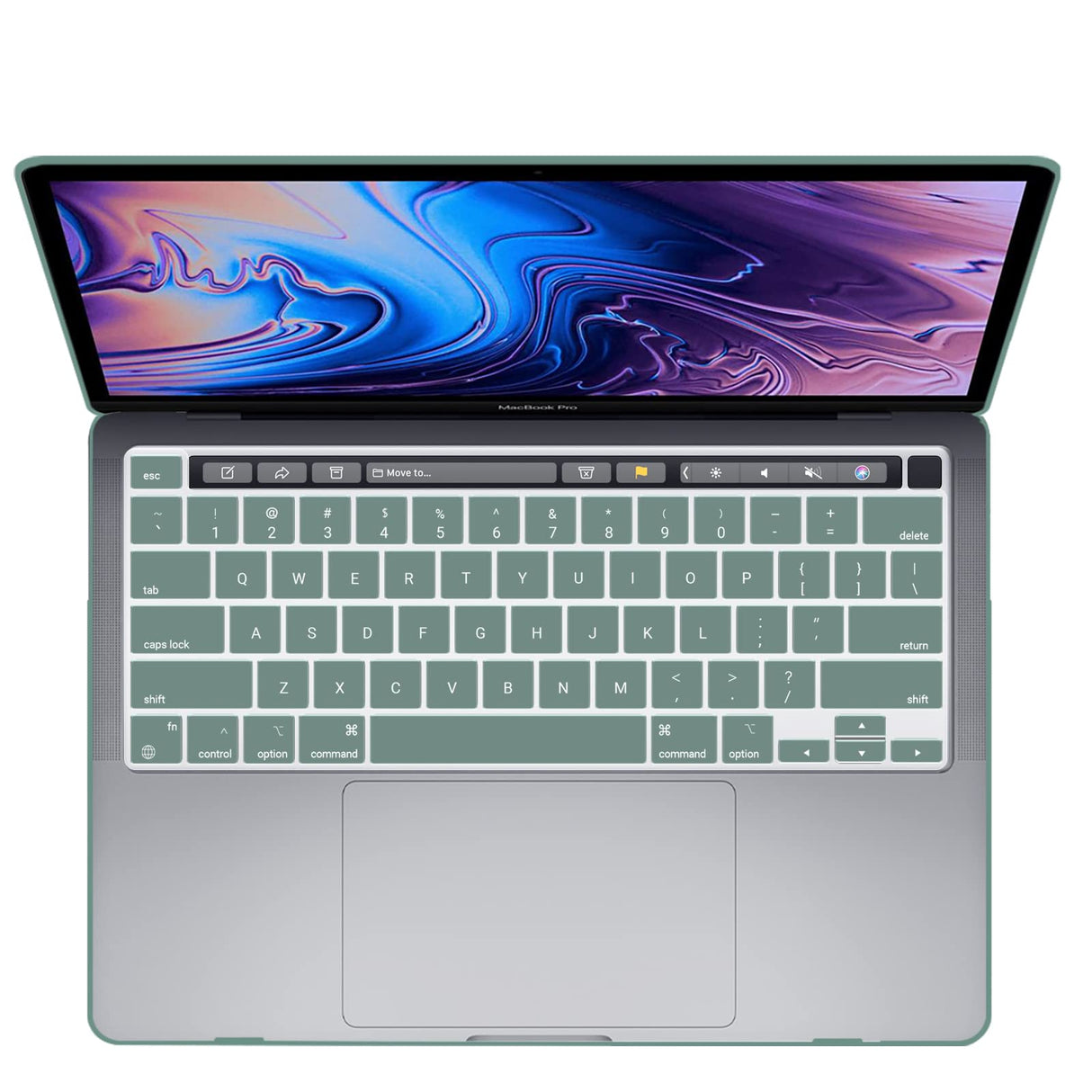 Midnight Green Hardshell MacBook Pro Case with Keyboard Cover for 13 M1 M2 Models (2016-2023) A2338 A2289 A2251 A2159