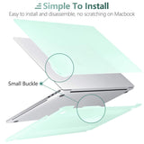 Protective Green Hard Shell Case for MacBook Pro 13 Inch (2016-2023) M1 M2 Models with Keyboard Skin Cover - 45-Degree Angle