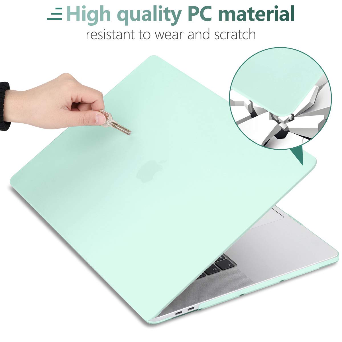 Protective Green Hard Shell Case for MacBook Pro 13 Inch (2016-2023) M1 M2 Models with Keyboard Skin Cover