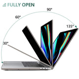 Frosted Hard Shell Cover with Keyboard Skin for 13-Inch MacBook Pro (2016-2023) - Fits M1/M2 Models A2338/A2289/A2251/A2159 - Low Angle