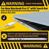 Suitable for  MacBook Pro 13 Inch Case 2016-2023 M1 M2 A2338 A2289 A2251 A2159 Hard Shell Case Keyboard Cover - Front View