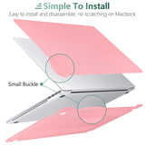 Frosted Pink Hard Shell Case for MacBook Pro 13 (2016-2023) with Keyboard Cover - Compatible with M1/M2 Models - 45-Degree Angle