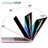 Frosted Pink Hard Shell Case for MacBook Pro 13 (2016-2023) with Keyboard Cover - Compatible with M1/M2 Models - Rear View