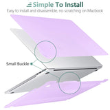 Vibrant Purple Hard Shell Case for MacBook Pro 13 Inch (2016-2023) with Keyboard Cover - Fits M1 & M2 Models - 45-Degree Angle