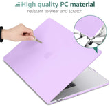 Vibrant Purple Hard Shell Case for MacBook Pro 13 Inch (2016-2023) with Keyboard Cover - Fits M1 & M2 Models - Low Angle