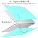 Turquoise Hard Shell Case with Keyboard Cover for MacBook Pro 13 Inch (2016-2023) M1 M2 Models - A2338 A2289 A2251 A2159 - 45-Degree Angle