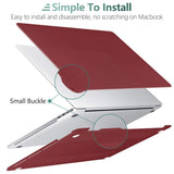 Wine Red Hard Shell Case with Keyboard Cover for 13-Inch MacBook Pro (2016-2023, M1/M2)