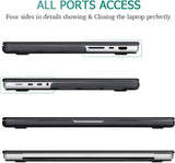 MacBook Pro 14 M2/M1 Hardshell Case with Keyboard Cover - Black (2023/2022/2021 Model A2779 & A2442) - Close-Up Angle