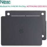MacBook Pro 14 M2/M1 Hardshell Case with Keyboard Cover - Black (2023/2022/2021 Model A2779 & A2442) - Low Angle