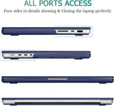 Hardshell Case and Keyboard Cover for 14 MacBook Pro M2 A2779 & M1 A2442 - Blue - 2021-2023 Model Compatibility