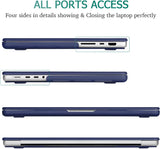 Hardshell Case and Keyboard Cover for 14 MacBook Pro M2 A2779 & M1 A2442 - Blue - 2021-2023 Model Compatibility - Rear View