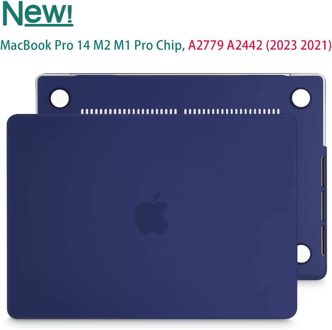 Hardshell Case and Keyboard Cover for 14 MacBook Pro M2 A2779 & M1 A2442 - Blue - 2021-2023 Model Compatibility