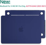 Hardshell Case and Keyboard Cover for 14 MacBook Pro M2 A2779 & M1 A2442 - Blue - 2021-2023 Model Compatibility - Close-Up Angle