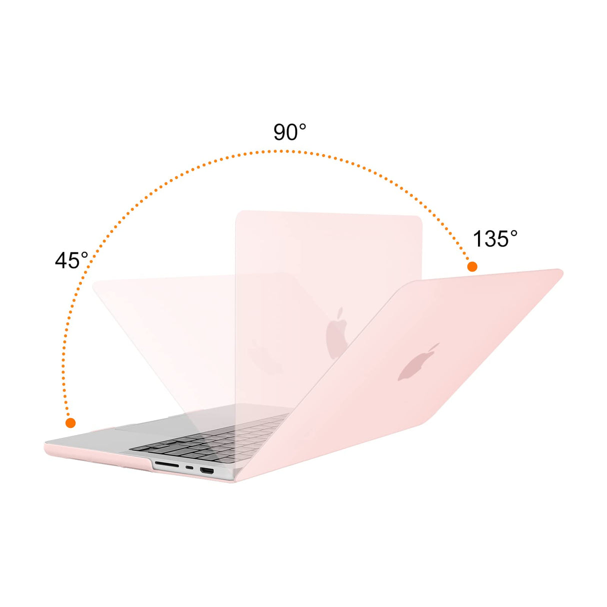 Stylish Pink Hardshell Case with Keyboard Cover for 14 MacBook Pro M2 A2779 & M1 A2442 (2021-2023)