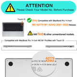 Protective Hardshell Case & Keyboard Cover for 14 MacBook Pro M2 A2779 & M1 A2442 (2021-2023) - White