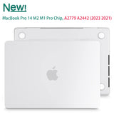 Protective Hardshell Case & Keyboard Cover for 14 MacBook Pro M2 A2779 & M1 A2442 (2021-2023) - White - 45-Degree Angle