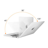 Protective Hardshell Case & Keyboard Cover for 14 MacBook Pro M2 A2779 & M1 A2442 (2021-2023) - White - Close-Up Angle