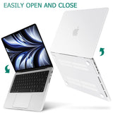 Protective Hardshell Case & Keyboard Cover for 14 MacBook Pro M2 A2779 & M1 A2442 (2021-2023) - White - Low Angle