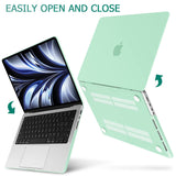 14-Inch MacBook Pro 2021-2023 Hardshell Case with Keyboard Cover in Green for M2 A2779 and M1 A2442 - Rear View