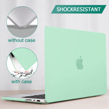 14-Inch MacBook Pro 2021-2023 Hardshell Case with Keyboard Cover in Green for M2 A2779 and M1 A2442 - Close-Up Angle