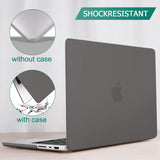 Suitable for  MacBook Pro 14 Max Inch Case 2023 2022 2021 M2 A2779 M1 A2442 Hardshell Case Keyboard Cover Grey - Close-Up Angle