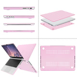 Suitable for  MacBook Pro 14 Max Inch Case 2023 2022 2021 M2 A2779 M1 A2442 Hardshell Case Keyboard Cover Pink - Top-Down View