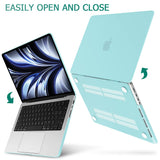 Suitable for  MacBook Pro 14 Max Inch Case 2023 2022 2021 M2 A2779 M1 A2442 Hardshell Case Keyboard Cover Turquoise - Rear View
