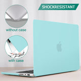 Suitable for  MacBook Pro 14 Max Inch Case 2023 2022 2021 M2 A2779 M1 A2442 Hardshell Case Keyboard Cover Turquoise - Close-Up Angle