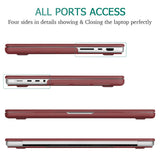 MacBook Pro 14 Hardshell Case & Keyboard Cover - Wine Red for M2 A2779 & M1 A2442 (2021-2023)
