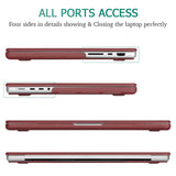MacBook Pro 14 Hardshell Case & Keyboard Cover - Wine Red for M2 A2779 & M1 A2442 (2021-2023) - Top-Down View