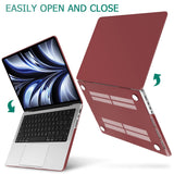 MacBook Pro 14 Hardshell Case & Keyboard Cover - Wine Red for M2 A2779 & M1 A2442 (2021-2023) - Rear View