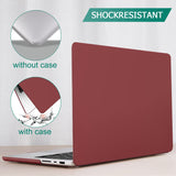 MacBook Pro 14 Hardshell Case & Keyboard Cover - Wine Red for M2 A2779 & M1 A2442 (2021-2023) - Close-Up Angle