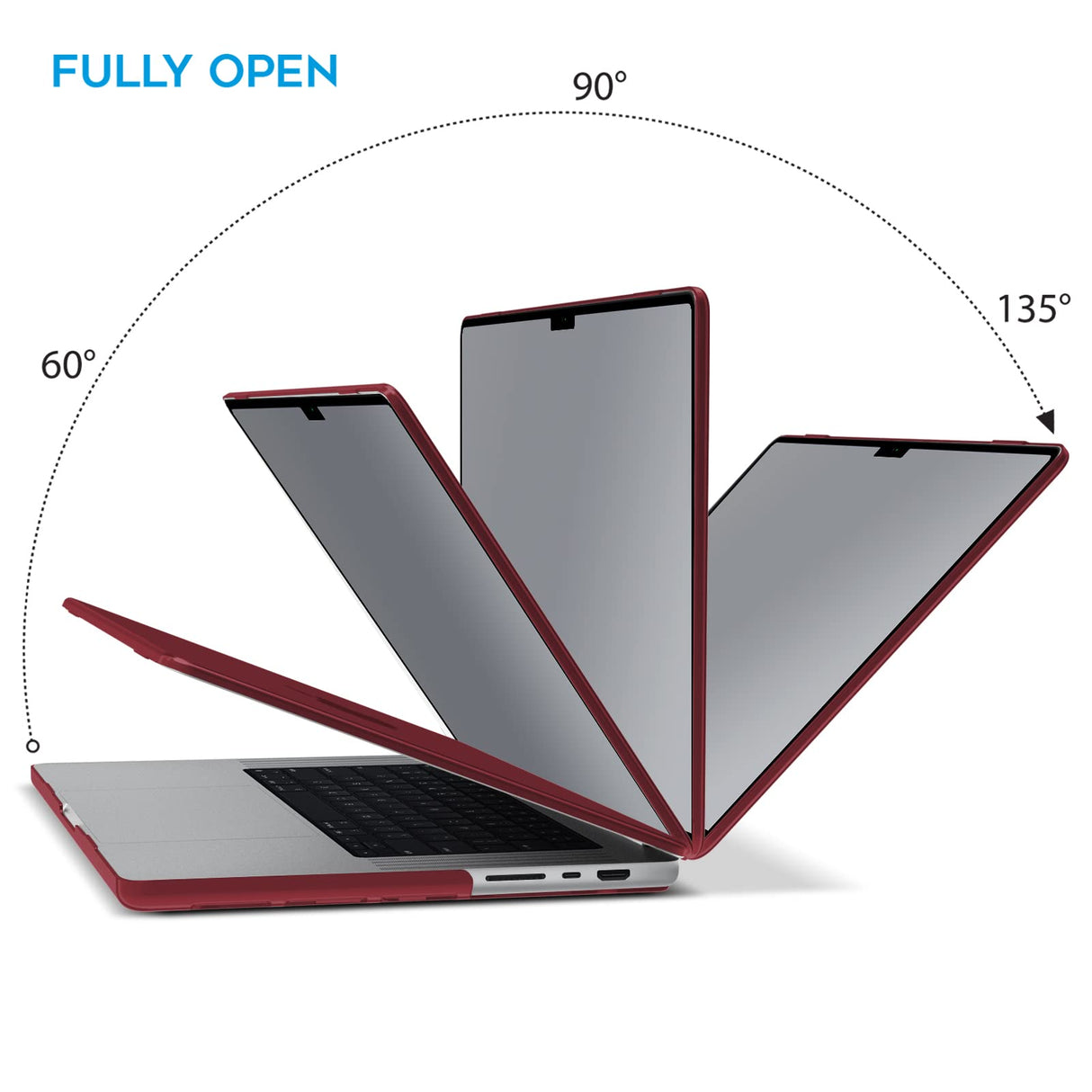 MacBook Pro 14 Hardshell Case & Keyboard Cover - Wine Red for M2 A2779 & M1 A2442 (2021-2023)
