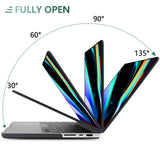 Suitable for  MacBook Pro 16 inch Case 2023 2022 2021 M2 A2780 A2485 M1 Pro/Max Hard Shell Case Keyboard Cover Black - Close-Up Angle