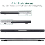 Suitable for  MacBook Pro 16 inch Case 2023 2022 2021 M2 A2780 A2485 M1 Pro/Max Hard Shell Case Keyboard Cover Black - Low Angle