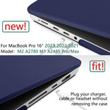 Blue Hard Shell Case & Keyboard Cover for MacBook Pro 16 Inch (2023, 2022, 2021) M2 A2780 A2485 M1 Pro/Max - Top-Down View
