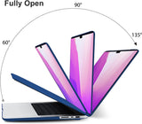 Blue Hard Shell Case & Keyboard Cover for MacBook Pro 16 Inch (2023, 2022, 2021) M2 A2780 A2485 M1 Pro/Max - 45-Degree Angle