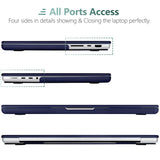 Blue Hard Shell Case & Keyboard Cover for MacBook Pro 16 Inch (2023, 2022, 2021) M2 A2780 A2485 M1 Pro/Max - Rear View