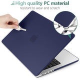 Blue Hard Shell Case & Keyboard Cover for MacBook Pro 16 Inch (2023, 2022, 2021) M2 A2780 A2485 M1 Pro/Max - Close-Up Angle